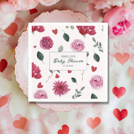Een beetje lieverd valentijn floral baby shower servet