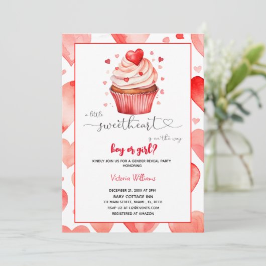 Een beetje lieverd valentijn harten Geslacht onthu Kaart (Staand voorkant)