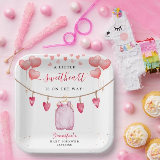 Een beetje lieverd | VALENTIJNSDAG BABY SHOWER Papieren Bordje (Feest)