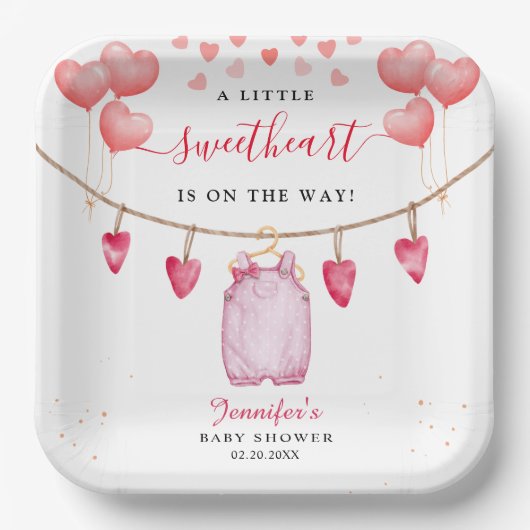 Een beetje lieverd | VALENTIJNSDAG BABY SHOWER Papieren Bordje (Voorkant)