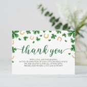 Een beetje Lucky Charm Baby shower dank je kaart (Staand voorkant)