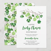 Een beetje Lucky Charm Baby shower Kaart (Voorkant / Achterkant)