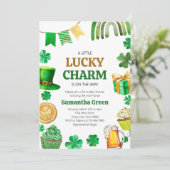 Een beetje Lucky Charm Baby shower Kaart (Staand voorkant)