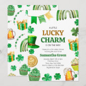 Een beetje Lucky Charm Baby shower Kaart (Voorkant / Achterkant)