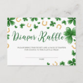 Een beetje Lucky Charm Baby shower Luier Raffle Informatiekaartje (Voorkant)
