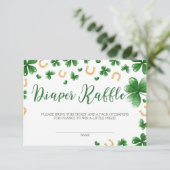 Een beetje Lucky Charm Baby shower Luier Raffle Informatiekaartje (Staand voorkant)