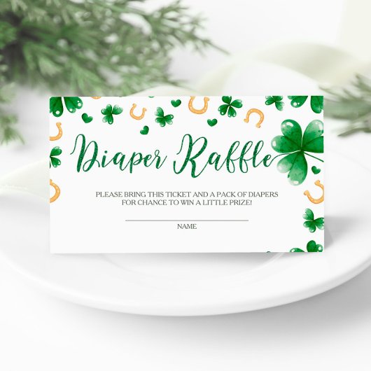 Een beetje Lucky Charm Baby shower Luier Raffle Informatiekaartje