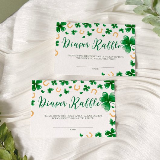 Een beetje Lucky Charm Baby shower Luier Raffle Informatiekaartje