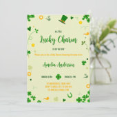 Een beetje Lucky Charm Leaf Clover Baby shower Kaart (Staand voorkant)