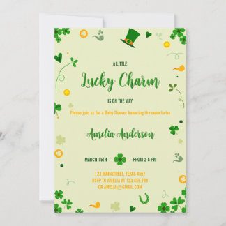 Een beetje Lucky Charm Leaf Clover Baby shower Kaart