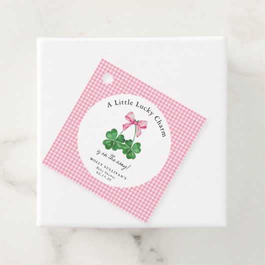 Een beetje Lucky Charm Shamrock Baby shower Bedankjes Labels (In situ)