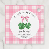 Een beetje Lucky Charm Shamrock Baby shower Bedankjes Labels (Achterkant)