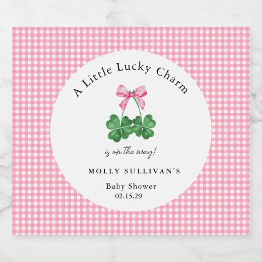 Een beetje Lucky Charm Shamrock Baby shower Bier Etiket (Enkel label)