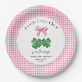 Een beetje Lucky Charm Shamrock Baby shower Papieren Bordje (Voorkant)