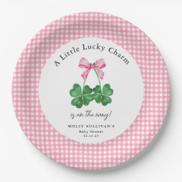 Een beetje Lucky Charm Shamrock Baby shower Papieren Bordje
