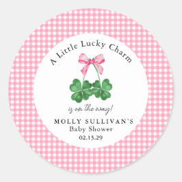 Een beetje Lucky Charm Shamrock Baby shower Ronde Sticker