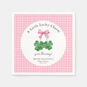 Een beetje Lucky Charm Shamrock Baby shower Servet (Voorkant)