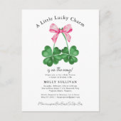 Een beetje Lucky Charm Shamrock Coquette Bow Briefkaart (Voorkant)