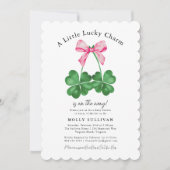 Een beetje Lucky Charm Shamrock Coquette Bow Kaart (Voorkant)