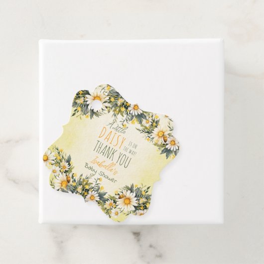 Een beetje madeliefje is onderweg naar bloemenBaby Bedankjes Labels (In situ)