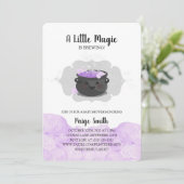 Een beetje magie is het brouwen van Halloween Baby Kaart (Staand voorkant)