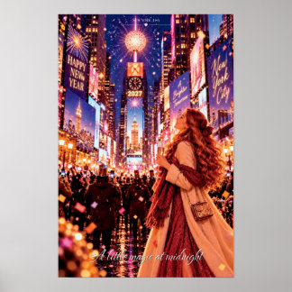 Een Beetje Magie Om Middernacht New York Kerstmis Poster