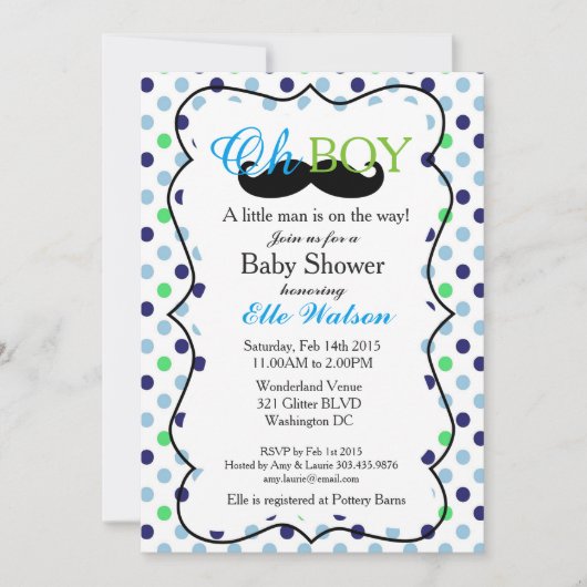 Een beetje Man is op de weg baby shower uitnodigin Kaart (Voorkant)