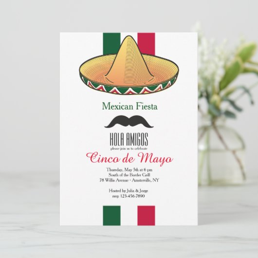 Een beetje Mexico-uitnodiging Kaart (Staand voorkant)