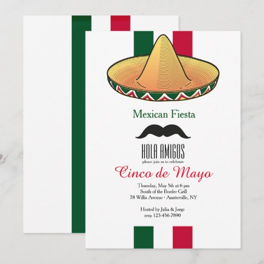 Een beetje Mexico-uitnodiging Kaart (Voorkant / Achterkant)