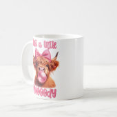 Een beetje Moody Highland Koe Koffiemok (Voorkant links)