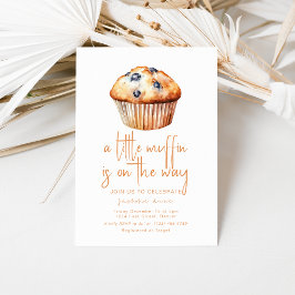 Een beetje muffin is onderweg Baby shower uitnodig Kaart