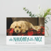 Een beetje Naughty | Aqua | Foto Feestdagenkaart (Staand voorkant)