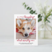 Een beetje Naughty Persoonlijke Dog Pet Foto Holid Briefkaart (Staand voorkant)