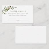 Een beetje olijf Baby shower luier Raffle Informatiekaartje (Voorkant / Achterkant)
