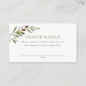 Een beetje olijf Baby shower luier Raffle Informatiekaartje (Voorkant)