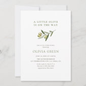 Een beetje olijf minimalistisch Baby shower Kaart (Voorkant)