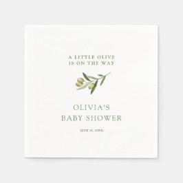Een beetje olijf minimalistisch Baby shower Servet