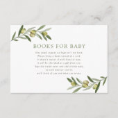 Een beetje Olive Baby shower Boeken voor Baby Informatiekaartje (Voorkant)