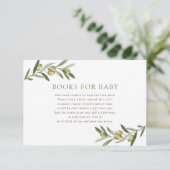 Een beetje Olive Baby shower Boeken voor Baby Informatiekaartje (Staand voorkant)