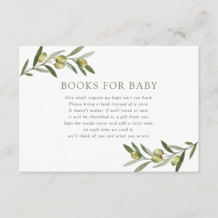 Een beetje Olive Baby shower Boeken voor Baby Informatiekaartje