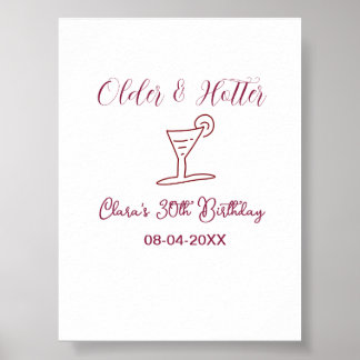een beetje ouder 30e verjaardag glas bruin trendy  poster