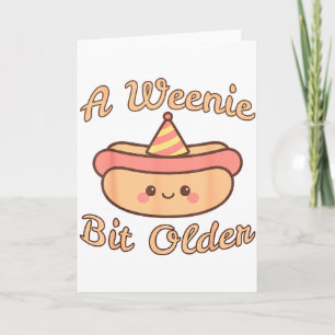 Een beetje ouder Een leuke en grappige hotdog verj Kaart