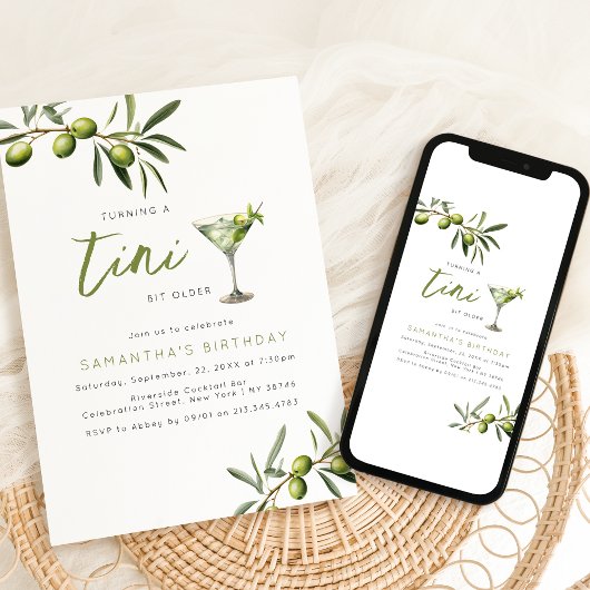 Een beetje ouder | Leuk Martini verjaardagsfeestje Kaart