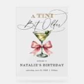 Een beetje ouder Martini Roze strikje welkom Acryl Bord (Voorkant)