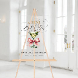 Een beetje ouder Martini Roze strikje welkom Acryl Bord