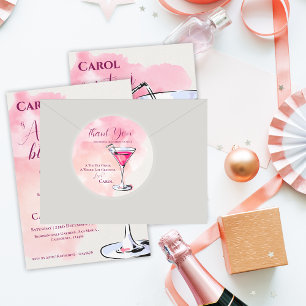 Een beetje ouder roze Martini verjaardag Dank u Ronde Sticker