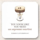 Een beetje oudere Espresso Martini Party-gunst Bier Onderzetter (Voorkant)
