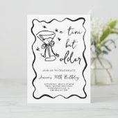 Een beetje oudere verjaardagsuitnodiging kaart (Staand voorkant)