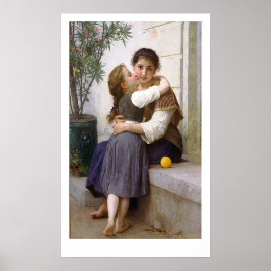 Een beetje overreding 1890, Bouguereau Poster (Voorkant)