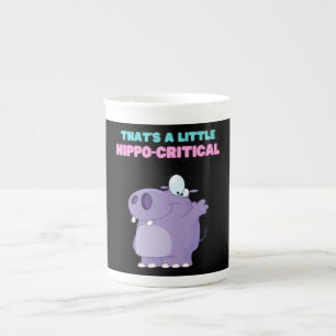 Een beetje Paarse Hippo Kritische Funny Hippopotam Porselein Kop